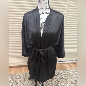 Shirley of Hollywood Black Satin Robe